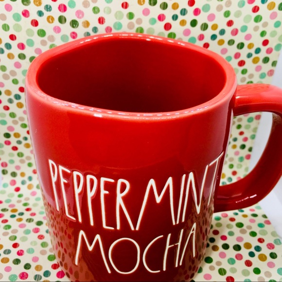 Rae Dunn Peppermint Mocha Glossy Red Mug - Picture 2 of 6